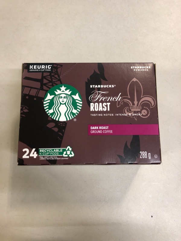 Photo 3 of ** EXP JAN 27 2023 **Starbucks Dark Roast K-Cup Coffee Pods — French Roast for Keurig Brewers — 1 box (24 pods)
