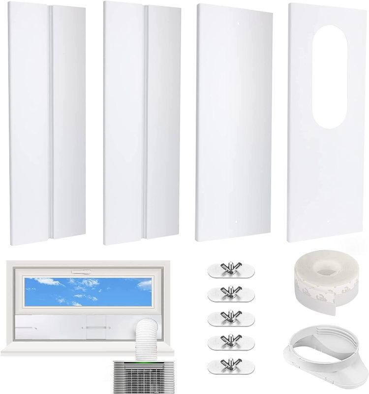 Photo 1 of ** FACTORY SEALED ** Seoguar Portable AC Window Kit, Universal Air Conditioner Sliding Window Vent Kit with 4 Adjustable Slide Seal Plates,5.1" Coupler, & Sealing Tape, Adjust Length from 17.12" to 61.02"…
