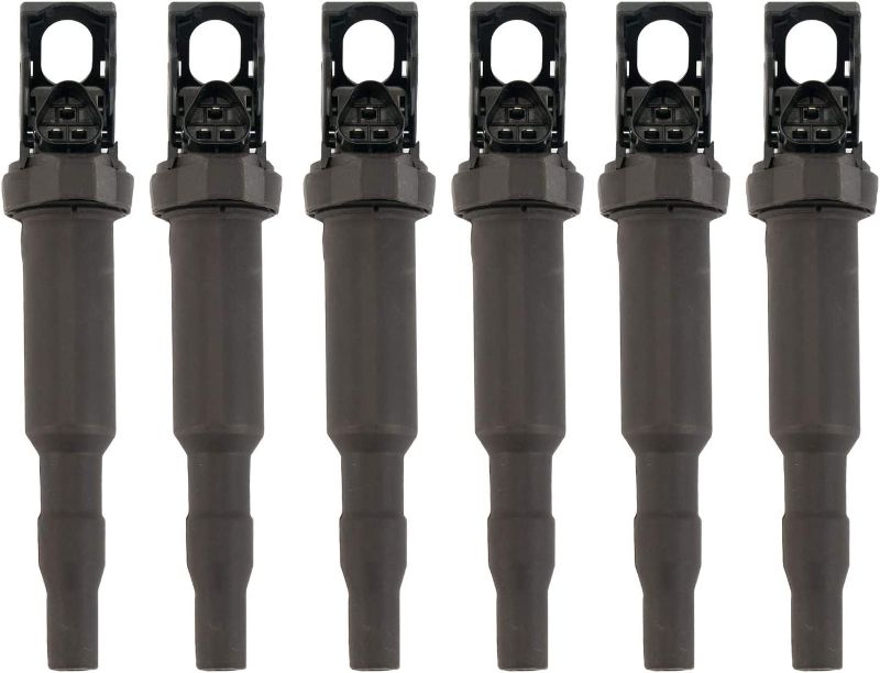 Photo 1 of ** FACTORY PACKAGED ** Ignition Coil Pack Set of 6 - Replacement for Bosch 0221504470, 12138616153, 12137594937, 12138657273, 12137562744 - Compatible with BMW 325i, 335i, 328i, 525i, 530i, 330i, 650i, X3, X5, M3 and more
