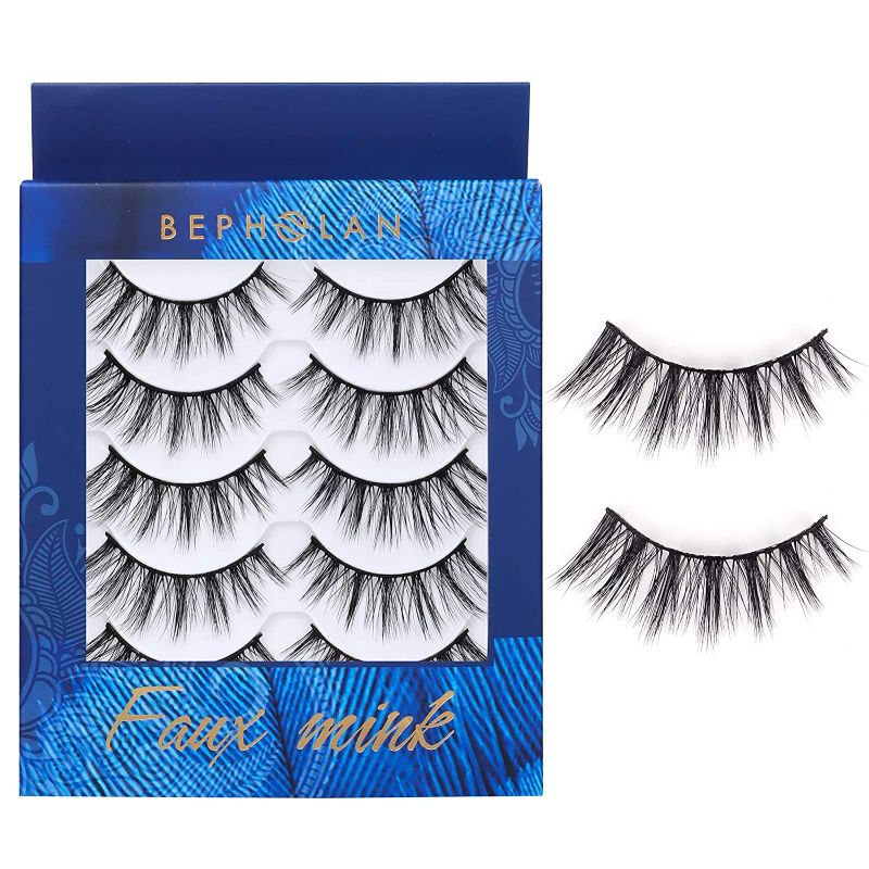 Photo 1 of ** FACTORY SEALED ** BEPHOLAN Fake Eyelashes, Cat-eye Lashes, 5 Pairs False Eyelashes Synthetic Fiber Material,XMZ117
