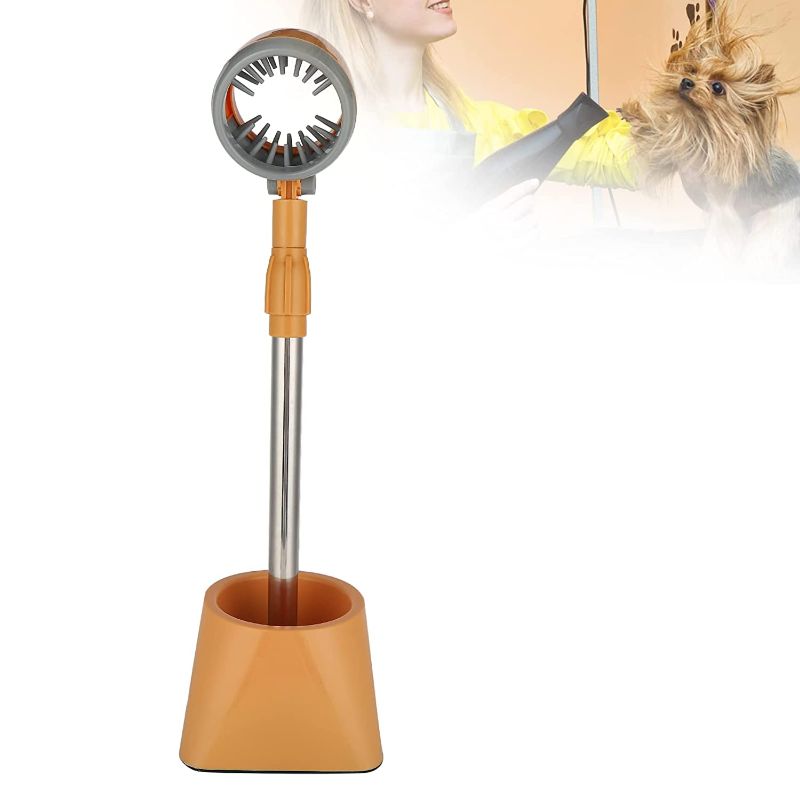 Photo 1 of Hair Dryer Holder, Hands Free Hair Dryer Stand With Heavy Base, Rotating Adjustable Height Stainless Steel with Adjustable Angle for Hair Dryers(without flowers)
