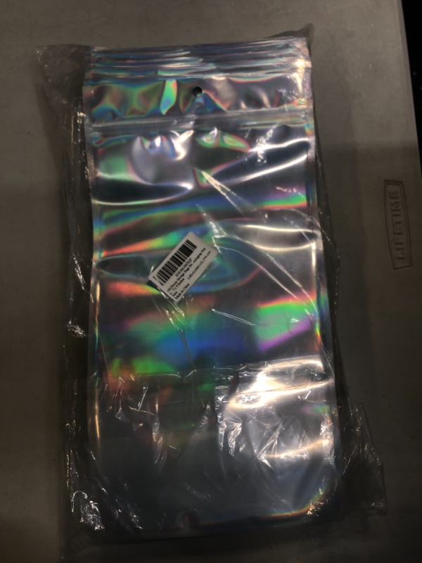 Photo 2 of 100 Pieces Bags Holographic Packaging Bags Storage Bag for Food Storage (Holographic Color, 7 x 9 Inches)
