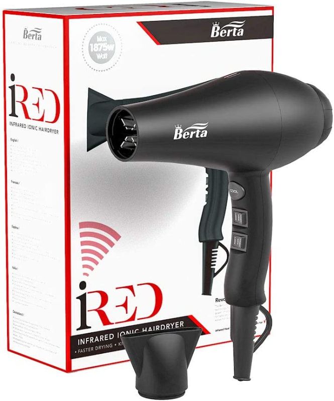 Photo 1 of 1875W Far Infrared Hair Dryer Negative Ions Blow Dryer with Concentrator Cool Shot Button 2 Speed and 3 Heat Settings Lightweight
