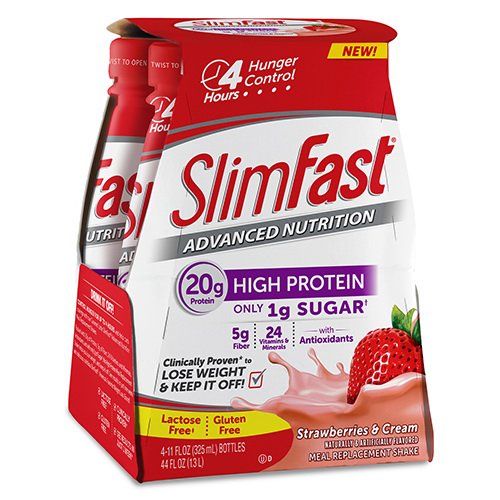 Photo 1 of (Price/Case)Slimfast Advanced Nutrition Ready To Drink Strawberry N' Cream Shake 11 Ounce Per Bottle - 4 Per Pack - 3 Per Case, EXP 06DEC2022