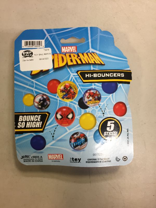 Photo 3 of JA-RU Marvel Spiderman Bouncy Balls Superballs Super Hi Bounce 1.2" (1 Pack of 5 Balls) Fidget Balls Small Toys for Kids 