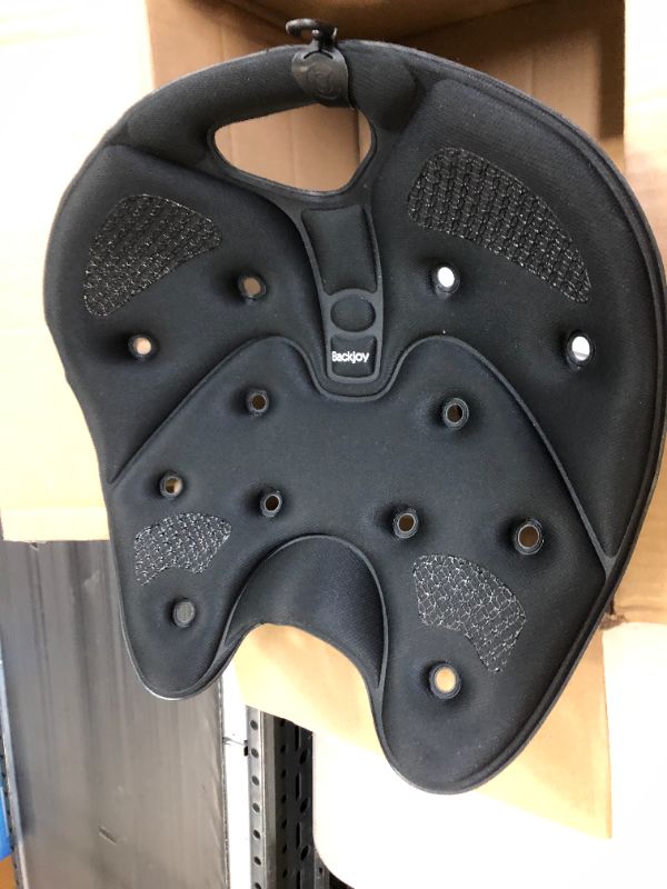 Photo 1 of Backjoy Posture Seat Pad | Ergonomic Pressure Relief, Hip & Pelvic Support to Improve Posture | Home, Office Chair, Car Seat, Core Traction (Black) Fits M-XL Hips Black Foam Fabric