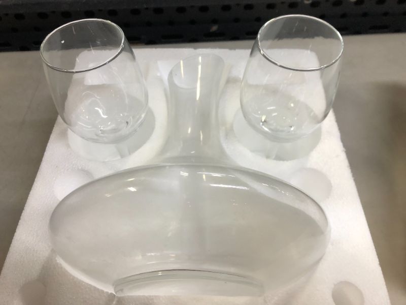 Photo 1 of Almagic Wine Decanter Set With 2 Glasses Crystal Glass Wine Carafe Easy Pour Slant Wine Aerator Premium Box Birthday Party Christmas Gift For Men Women Wine Lovers Set Of 3