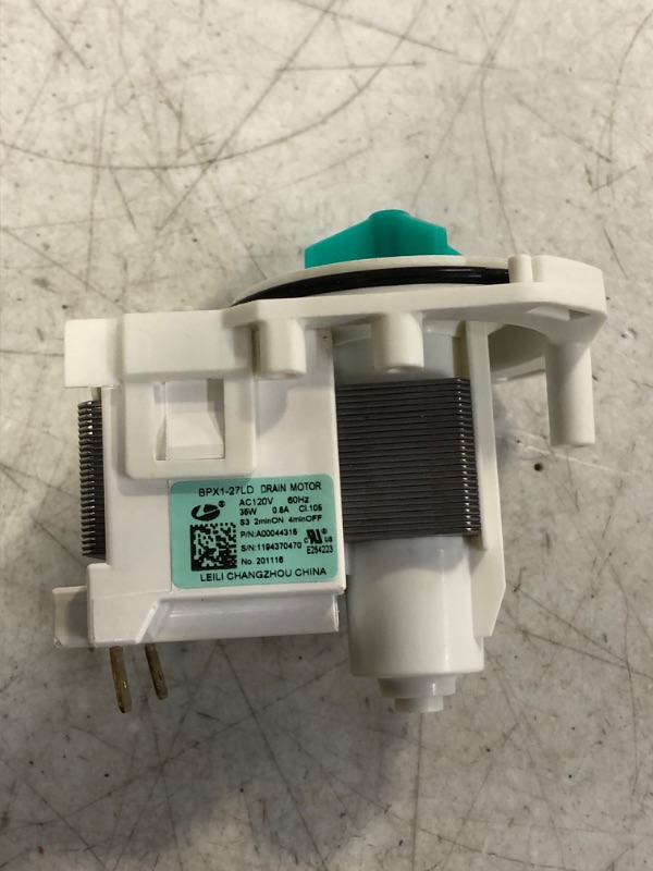 Photo 3 of A00044305 for Electrolux Frigidaire Dishwasher Drain Pump Motor Exact Replacement Part
