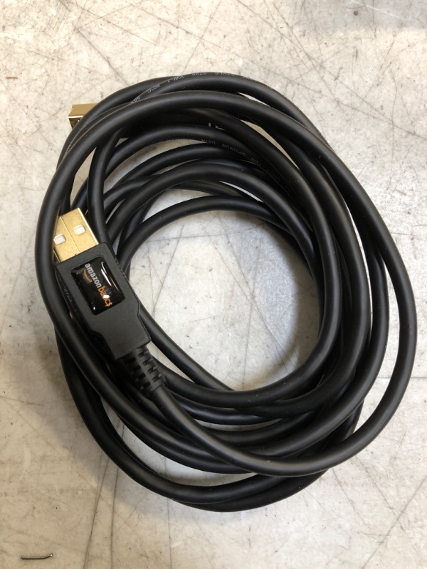 Photo 2 of Amazon Basics USB 2.0 Printer Cable - A-Male to B-Male Cord - 10 Feet (3 Meters), Black 10 Feet 1
DAMAGED BOX