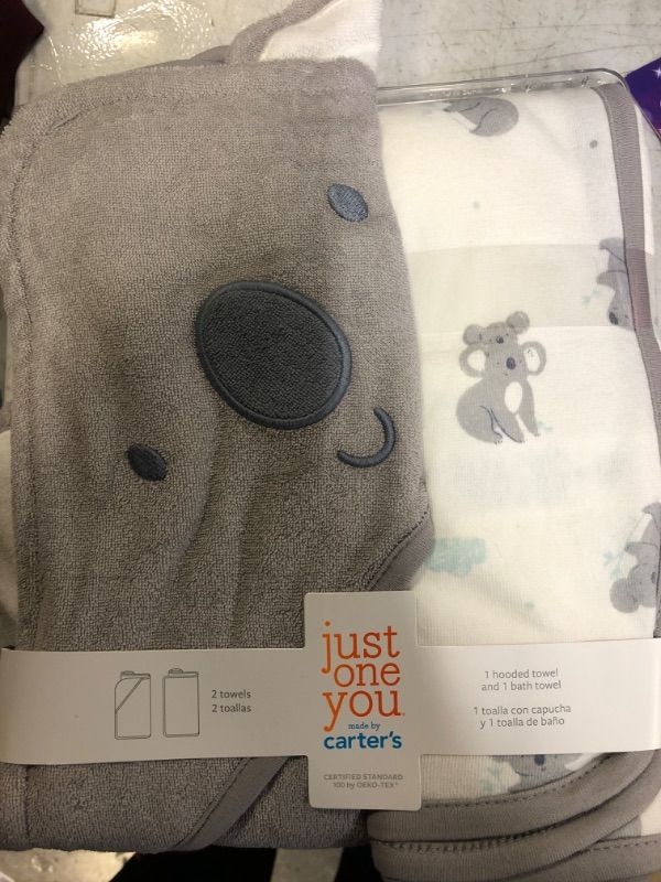 Photo 2 of Baby Koala Hooded Bath Towel - Just One You made by carters Gray