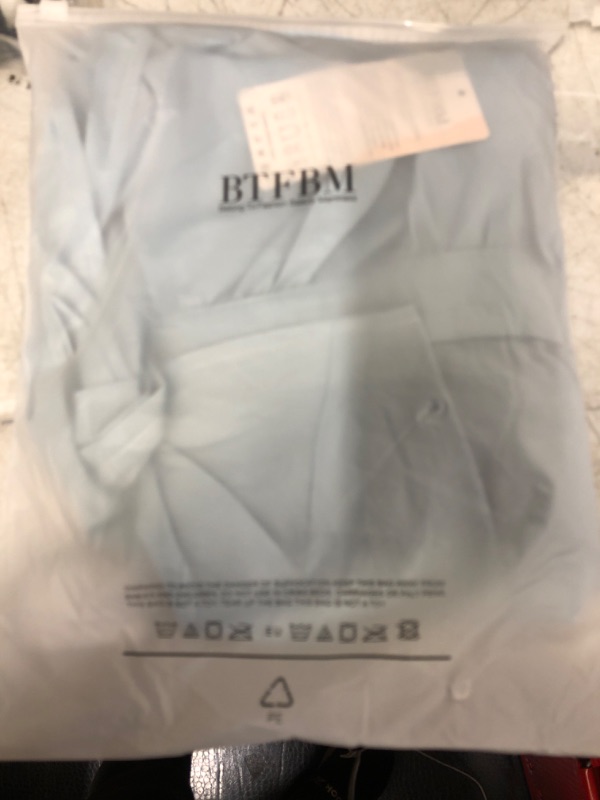 Photo 1 of BTFBM Women's Satin Deep V Neck Summer Dresses Short Sz S