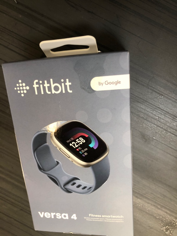 Photo 5 of Fitbit Versa 4 Fitness Smartwatch - Waterfall Blue/Platinum Aluminum
