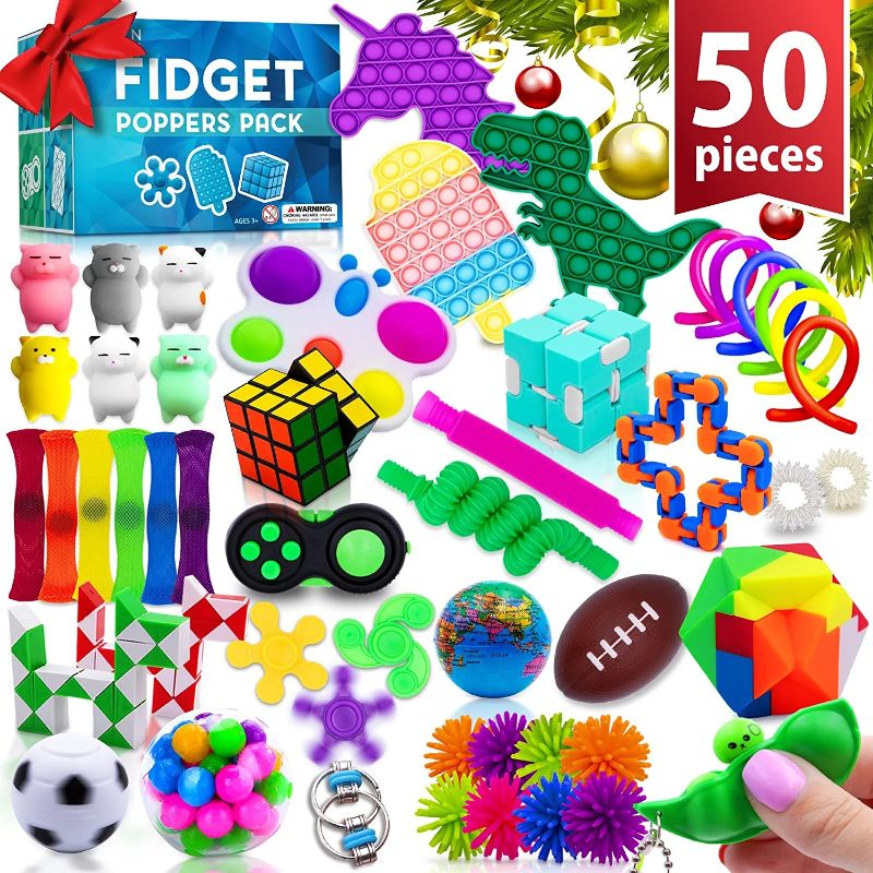 Photo 1 of (50 Pcs) Fidget Toys Stocking Stuffers for Kids Pop Its It Gift Ideas Fidgets Gifts Boys Girls Party Favors Sensory Toy Bulk Pack Stress Autistic Autism...
