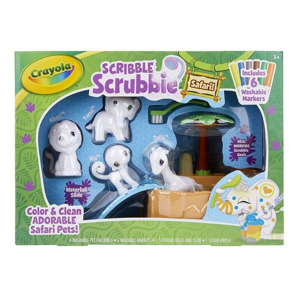 Photo 1 of Crayola Scribble Scrubbie Safari Tub Coloring Set Beginner Unisex Child 12 Pieces
