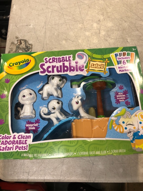 Photo 2 of Crayola Scribble Scrubbie Safari Tub Coloring Set Beginner Unisex Child 12 Pieces
