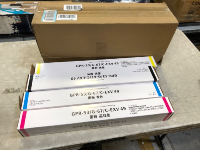 Photo 2 of FIVCOR Remanufactured GPR-53 Toner Cartridge Replacement for Canon GPR53 for ImageRUNNER Advance iR-ADV DX C3325 C3330 C3321 C3520 C3525 C3530 C3725 C3730 C3826 C3830 C3835 Printer (4 Pack)