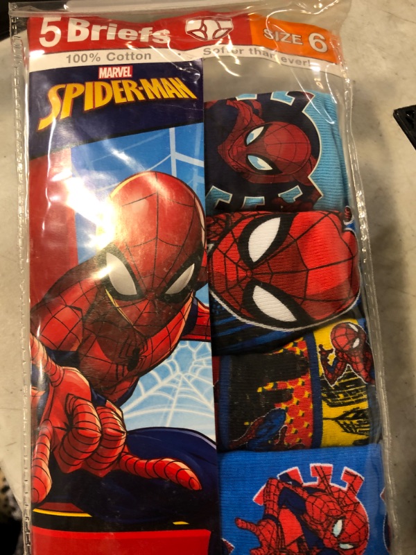 Photo 2 of Boys Marvel Spider-Man 4pk Underwear - SIZE 6
-ONLY 4 BRIEFS IN PACKAGE-