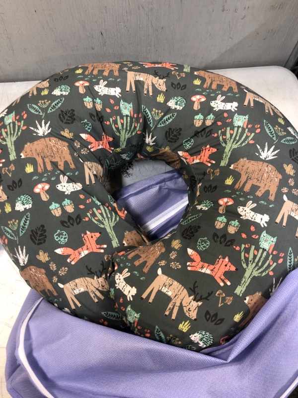 Photo 2 of Boppy Nursing Pillow and Positioner—Original | Green Forest Animals | Breastfeeding, Bottle Feeding, Baby Support | With Removable Cotton Blend Cover | Awake-Time Support