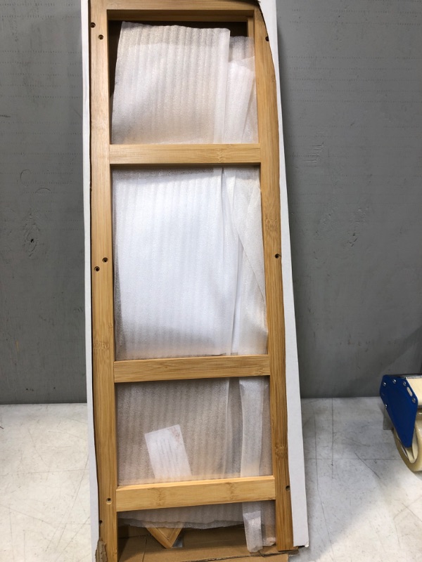Photo 1 of 3 Tier Bamboo Corner Bathroom Shelf Multipurpose Free Standing Display Rack, 33.6'' Wood Storage Stand for Shower, Living Room, Kithen, Small Space