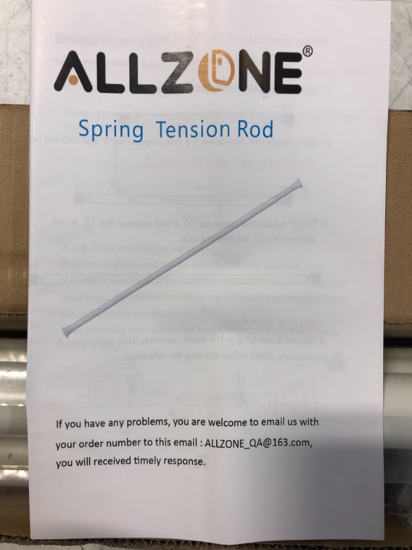 Photo 3 of ALLZONE Heavy Duty Tension Curtain Rod for Windows, 82 to 121 Inches, Room Divider Adjustable Pole for Patio, Bedroom, balcony, Hold Up Blackout Curtains and Non-Slip, White White 82-121 Inches