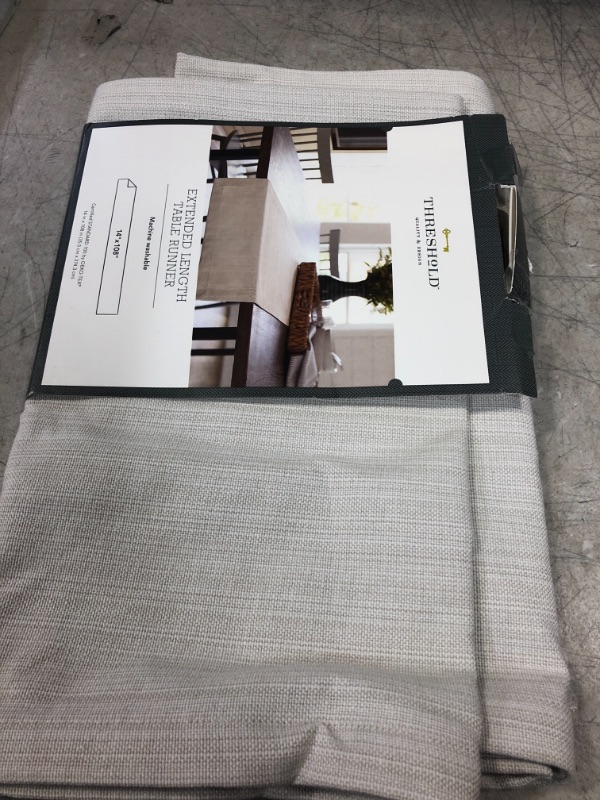 Photo 2 of 108&#34; x 14&#34; Cotton Solid Table Runner White - Threshold&#8482;