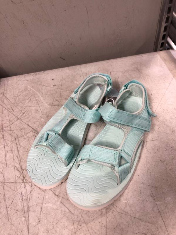 Photo 2 of Cat & Jack Youth Girls' Mint Green Emery Ankle Strap Sport Sandals Size 5