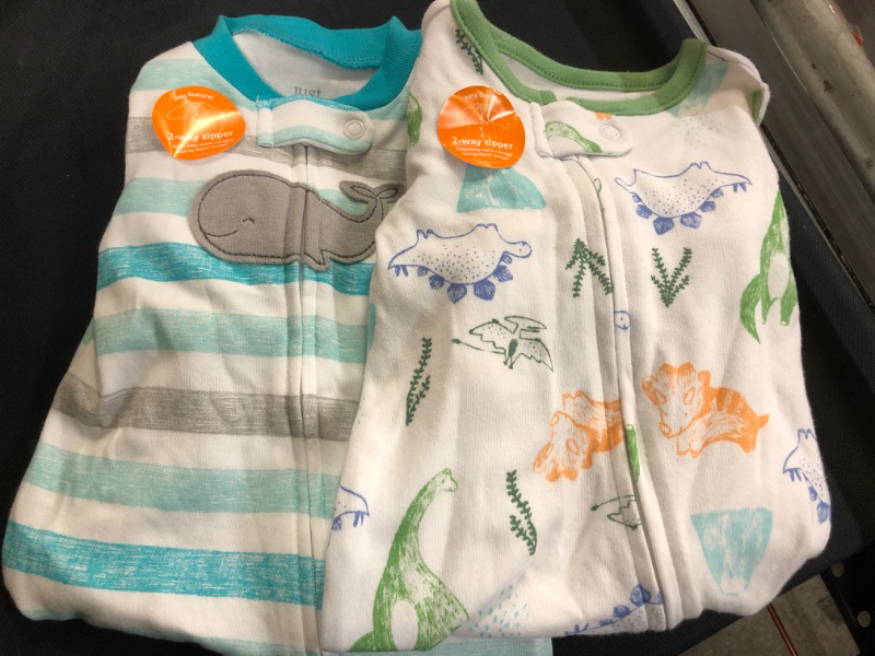 Photo 3 of 2 PACK INFANT PAJAMAS
-Carter's Just One You® Baby Boys' Dino Footed Pajamas -SIZE NB
-Baby Boys' Striped Whale Footed Pajamas - Just One You® Made by Carter's-SIZE NB


