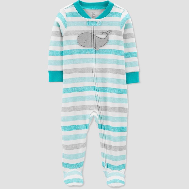 Photo 2 of 2 PACK INFANT PAJAMAS
-Carter's Just One You® Baby Boys' Dino Footed Pajamas -SIZE NB
-Baby Boys' Striped Whale Footed Pajamas - Just One You® Made by Carter's-SIZE NB


