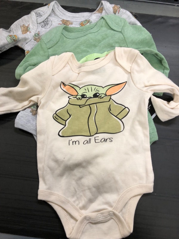 Photo 2 of Baby Boys' 3pk Star Wars Baby Yoda Long Sleeve Bodysuit-SIZE 3-6MONTHS

