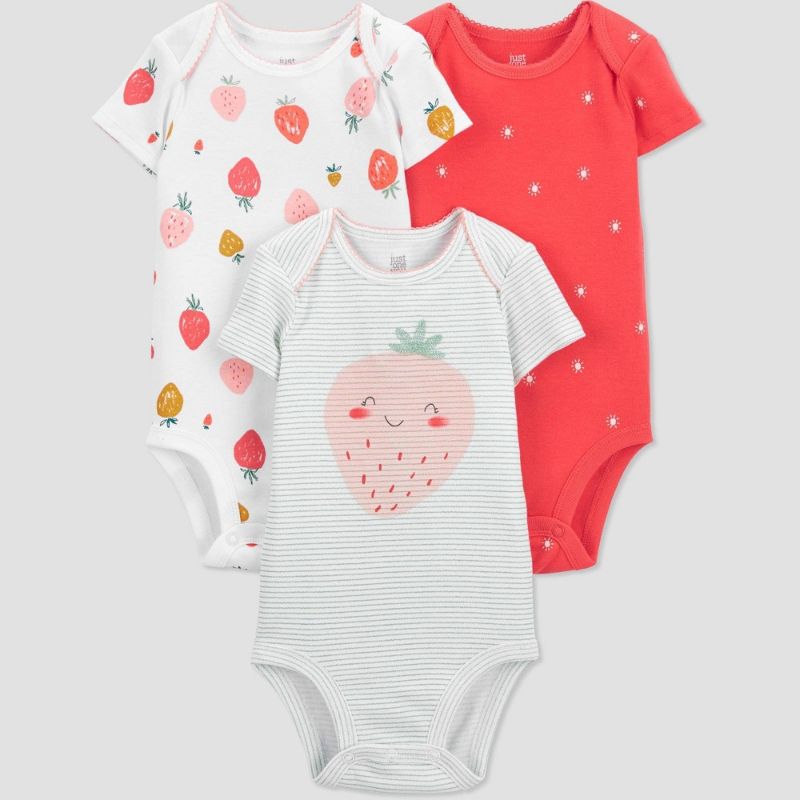 Photo 1 of Baby Girls' 3pk Strawberry Bodysuit - Just One You® Made by Carter's
