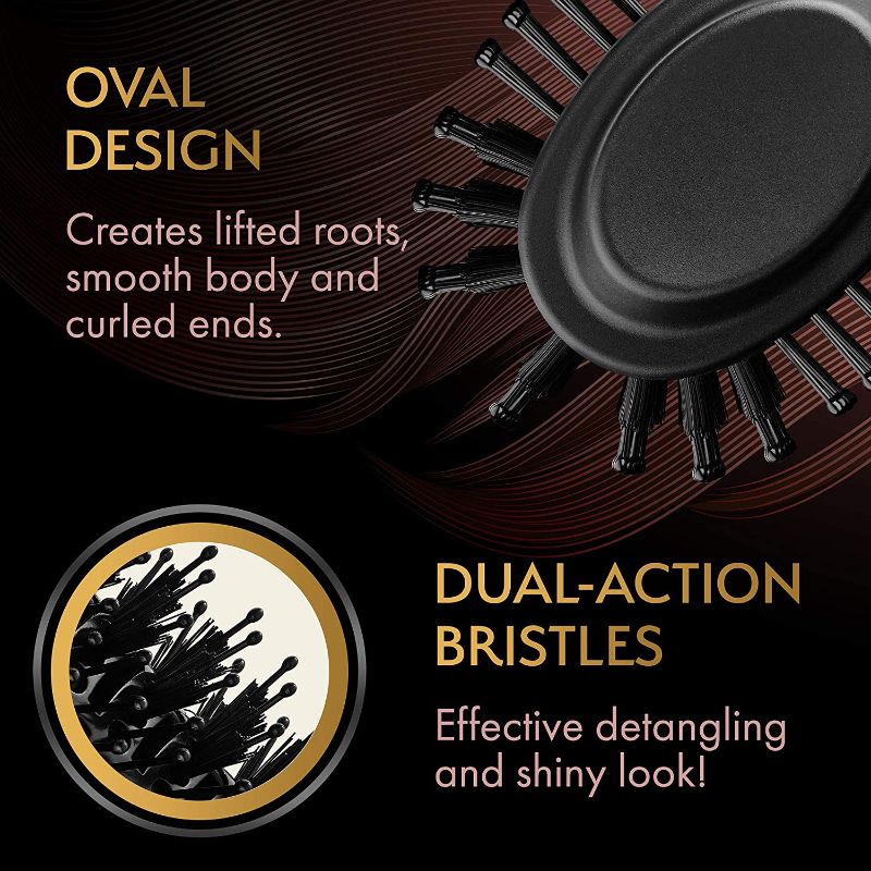 Photo 1 of Professional Blowout Hair Dryer Brush, Black Gold Dryer and Volumizer, Hot Air Brush for Women