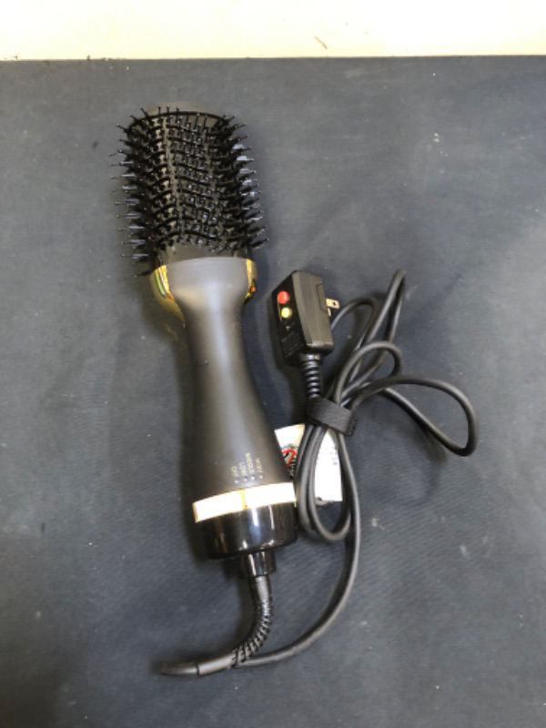 Photo 2 of Professional Blowout Hair Dryer Brush, Black Gold Dryer and Volumizer, Hot Air Brush for Women