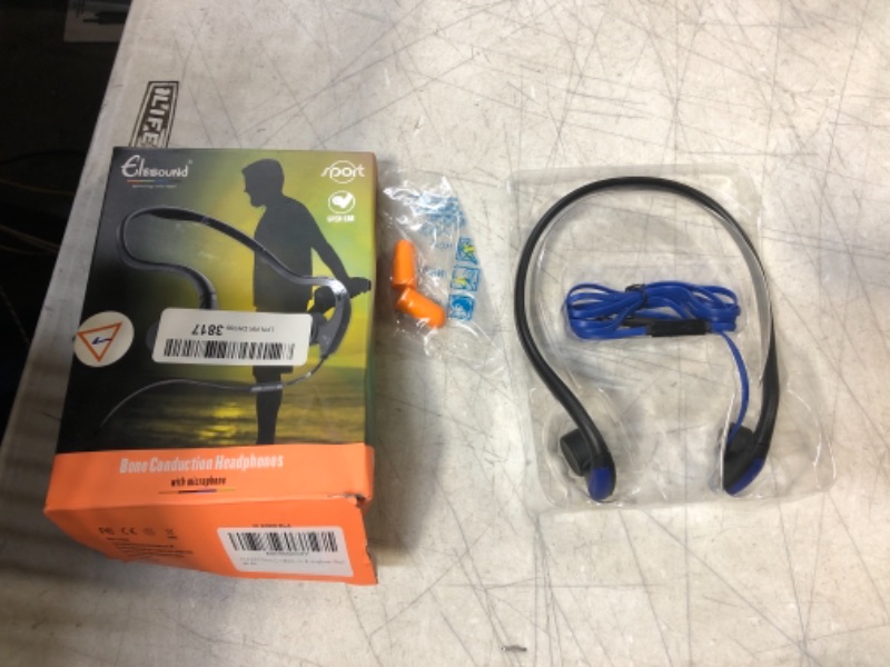 Photo 2 of New Bone Conduction Headphones with Microphone Stereo Open-Ear Sport Headphone with Noise Reduction Microphone (Blue)