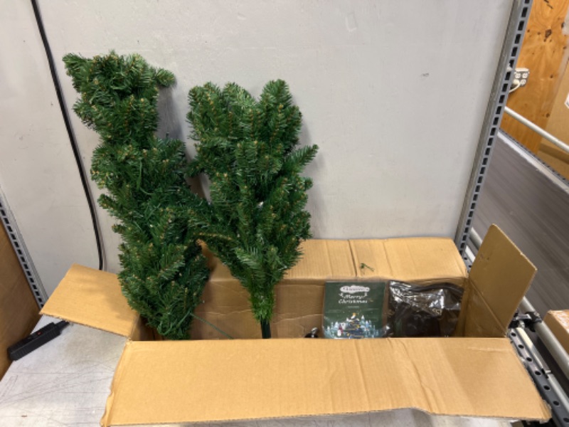 Photo 3 of 4.5 Foot Pre-Lit Slim Fraser Fir Artificial Christmas Tree with 150 UL-Listed Clear Lights, Green