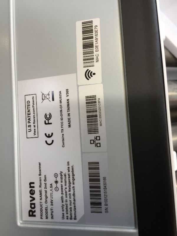 Photo 5 of Raven Original Document Scanner - Huge Touchscreen, Color Duplex Feeder (ADF), Wireless Scanning to Cloud, WiFi, Ethernet, USB, Home or Office Desktop (2nd Gen) White - LIKE NEW - UNABLE TO TEST