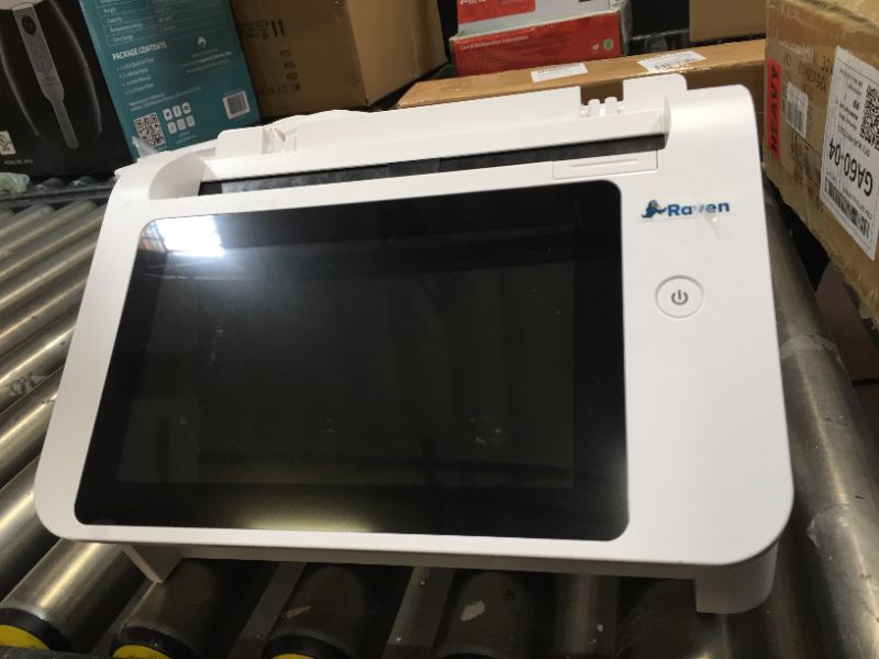 Photo 3 of Raven Original Document Scanner - Huge Touchscreen, Color Duplex Feeder (ADF), Wireless Scanning to Cloud, WiFi, Ethernet, USB, Home or Office Desktop (2nd Gen) White - LIKE NEW - UNABLE TO TEST