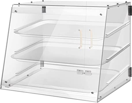 Photo 1 of  3 Tray Commercial Countertop Bakery Display Case with Rear Doors - 21" x 17 3/4" x 16 1/2"