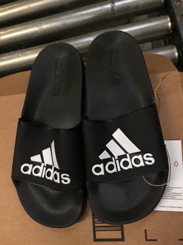 Photo 2 of adidas Unisex-Adult Shower Slide Sandal 5 Core Black/White/Black