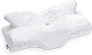 Photo 1 of  Cervical Memory Foam Pillow, Contour Pillows for Neck and Shoulder Pain, Ergonomic Orthopedic Sleeping Neck Contoured  (White)