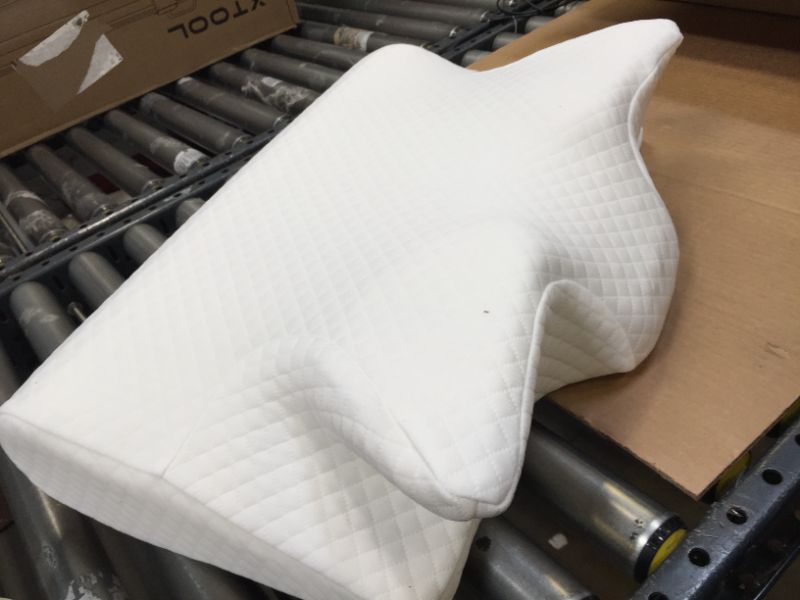 Photo 2 of  Cervical Memory Foam Pillow, Contour Pillows for Neck and Shoulder Pain, Ergonomic Orthopedic Sleeping Neck Contoured  (White)