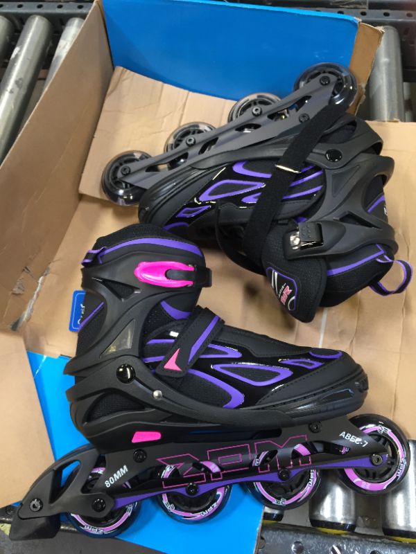 Photo 4 of 2PM SPORTS Vinal Girls Adjustable Flashing Inline Skates, All Wheels Light Up, Fun Illuminating Skates for Kids and Men X-LARGE