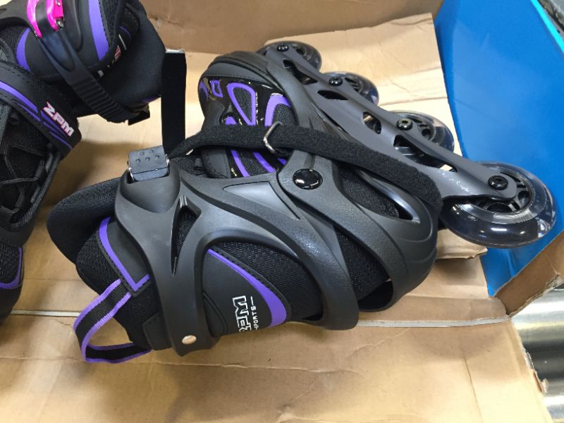 Photo 5 of 2PM SPORTS Vinal Girls Adjustable Flashing Inline Skates, All Wheels Light Up, Fun Illuminating Skates for Kids and Men X-LARGE