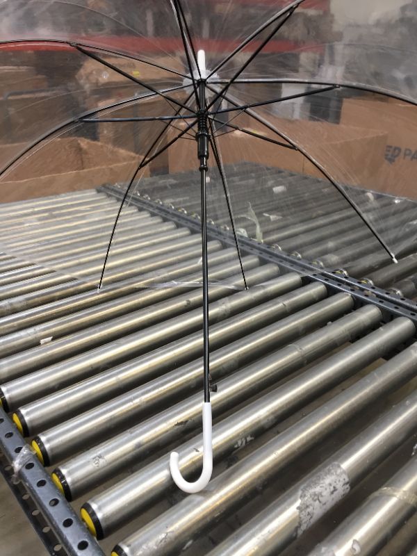 Photo 4 of AUTOMATIC Clear Umbrella Stick Umbrella -  Windproof Transparent Stick Umbrellas Bulk Auto Open J Hook Handle