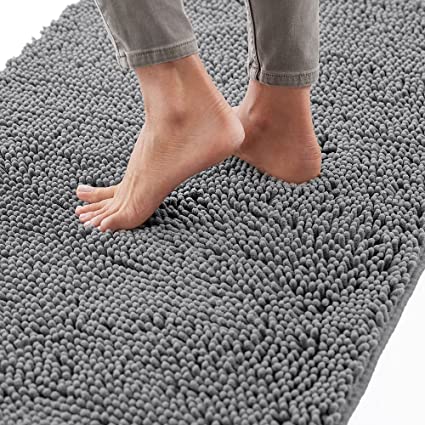 Photo 1 of  Bath Rug 36x24, Thick Soft Absorbent Chenille, Rubber Backing Quick Dry Microfiber Mats, Machine Washable Rugs for Shower Floor,