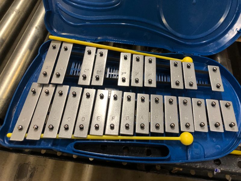 Photo 3 of Professional 25 Notes Glockenspiel Xylophone Percussion Instrument Early Educational Teaching Instrument with Case 2 Mallets for Baby Kids