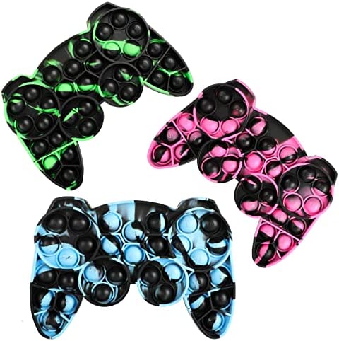 Photo 1 of Bsdonte 3 Pack Pop Game Controller Push Bubble Fidget Toy, Stress Relief Video Game Gamepad Pop for Boys, Fidget Poppers Suitable for ADHD, Anxiety, Sensory Pop Toys Gift for Kids and Girls (3 Colors)
