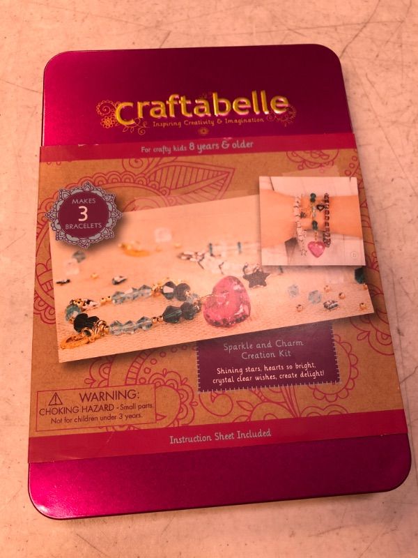 Photo 2 of Craftabelle – Sparkle and Charm Creation Kit – Bracelet Making Kit – 141pc Jewelry Set with Crystal Beads – DIY Jewelry Sets for Kids Aged 8 Years +