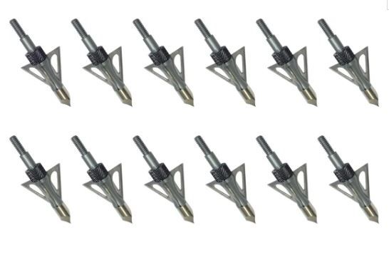 Photo 2 of Zhao.Fu Hunting Broadheads, 3 Blades 100 Grain Archery Broadheads Screw-in Arrow Heads Arrow Tips Compatible with Crossbow and Compound Bow(12Pack)