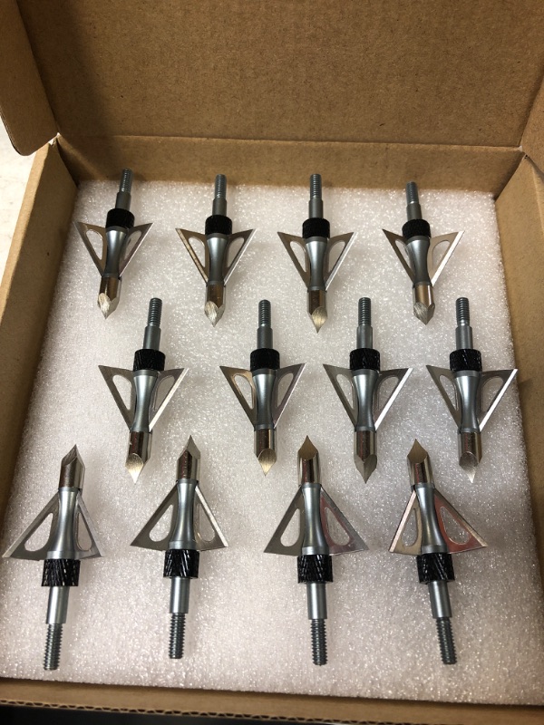 Photo 4 of Zhao.Fu Hunting Broadheads, 3 Blades 100 Grain Archery Broadheads Screw-in Arrow Heads Arrow Tips Compatible with Crossbow and Compound Bow(12Pack)