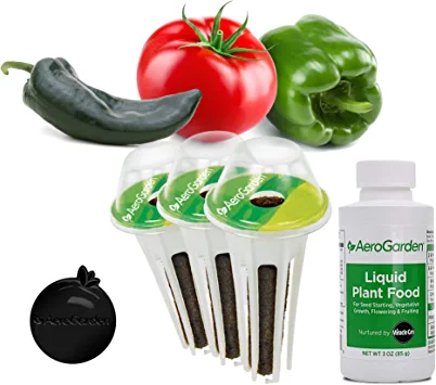 Photo 1 of AeroGarden Jumbo Veggies Seed Pod Kit - Mega Cherry Tomato, Poblano Pepper, and Sweet Bell Pepper Seed Pods for Tall Gardens--Sell by date: 01/2023-- Factory Seal